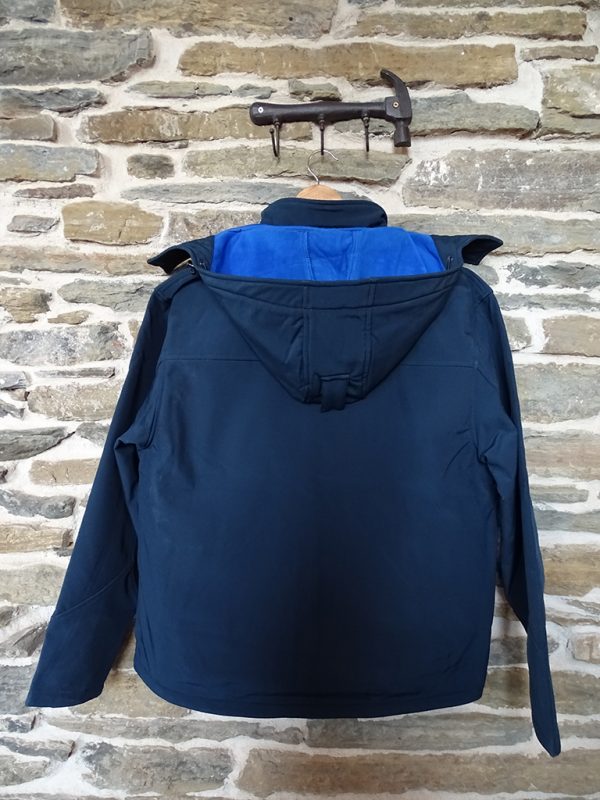 Result Hooded Soft Shell Jacket Navy & Royal Blue Back View